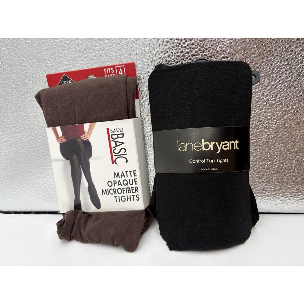 Women’s Plus Size Tights Lot Lane Bryant C/D Simply Basic Size 4 Control Top NWT